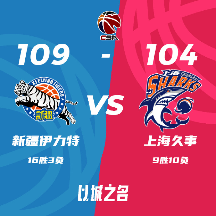 新疆109-104力克上海 琼斯准三双 阿不都25+14 培根40分