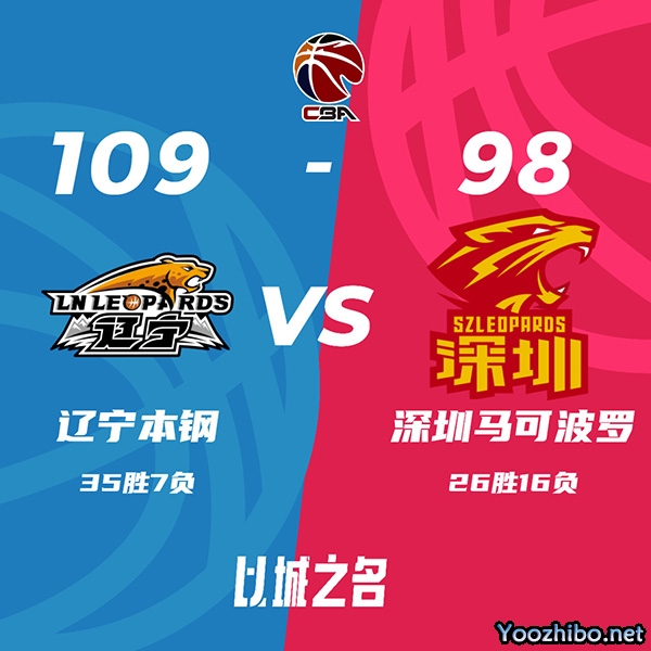 辽宁109-98战胜深圳 赵继伟26+10 张镇麟21+7 贺希宁30+6