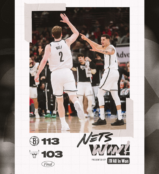 篮网113-103击退公牛,小波特33+9,克洛尼20+7,吉迪28+11+11