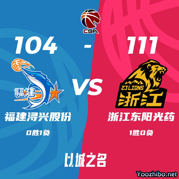 广厦111-104逆转福建 胡金秋31+12 赵嘉仁16分 陈林坚20分