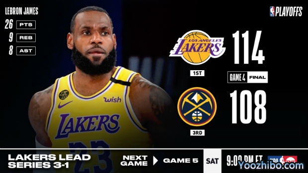 <a href=/lanqiugaoqing/lakers/ target=_blank class=infotextkey>湖人</a>险胜<a href=/lanqiugaoqing/nuggets/ target=_blank class=infotextkey>掘金</a>大比分3-1夺赛点！